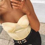 Princess Polly  Light Yellow Bustier Crop Top Photo 1