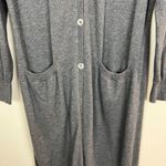 Spiegel Duster Cardigan Sweater Womens Large Gray Button Up Cotton Angora Pocket Photo 3