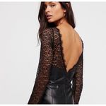 Free People  | Women's Black Faux Leather Lace Sweetheart Colleen Mini Dress Sz S Photo 1