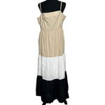 J.Crew Factory Square Neck Tiered Dress 14 Women’s Neutral Colorblock EUC Photo 1