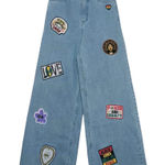 Cross Colours Women's Wide Leg Patch Jeans Size 26 New NWOT Photo 0