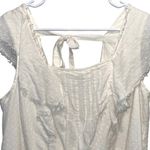 True Craft Womens Swiss Dot Square Neck Cap Sleeve Tie Back Blouse White Size 1X Photo 1