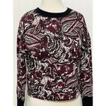 Joie  Caleigh Floral Paisley Printed Sweatshirt‎ Thumbhole Burgundy Red Medium Photo 1