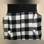 Maurice's Size Small Black Buffalo Plaid Sherpa Block Vest Photo 2