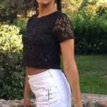 Nordstrom Black Lace Crop Top Photo 1