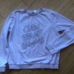 Forever 21 Christmas Sweater Light Pink Crushed Velvet Velour Crew Neck Medium Photo 0