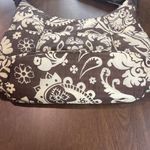 Baggallini  Floral Crossbody Bag Brown and Cream Nylon Blue Lining Pockets Zipper Photo 3