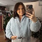 Urban Outfitters Sherpa Cropped Jacket Light Blue Size XS Photo 0