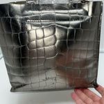 Furla  Croco Embossed Metallic Leather Diagonally Divided Three Pocket‎ Tote Bag Photo 8