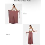 Halara Red Burgundy High Waisted Lace Up Split Hem Palazzo Wide Leg Flowy Pants Photo 3