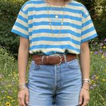 Vintage Emanuelle Striped Tee Blue & Yellow Short Sleeve (S/M) Photo 0