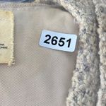 Angel of the North Knit Tweed Jacket Ruffle Hem Full Zip Beige Small Tan Photo 10