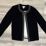 Christopher & Banks Black & White Long Sleeve Mock Cardigan Sweater with Tank S Photo 4