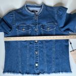 NYDJ NWT Astral Denim Jacket Medium Blue Puff Sleeve Raw Hem Cropped Western Photo 10