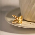 Boutique Yellow Gold Unique Adjustable Cuff Ring‎ | 925 Sterling Silver Photo 12