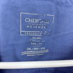 Cherokee  women's blue snap button long sleeve three pocket Crewcut scrub top XXL Photo 5