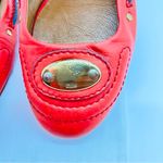 Chloé Chloe Red Leather Ballet Flats w/Black Trim & Brass Logo Nameplate Vintage-38 EU Photo 15