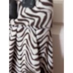 Milly of New York Brown & White Zebra Print Mini Skirt with Wooden Buttons Size M Photo 3