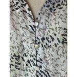 Rails Shirt Women Medium Ivory Linen Blend Thea The Rainbow Cheetah Print Blouse Photo 7