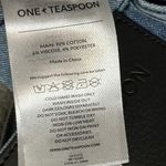 One Teaspoon Free People Blue Future Junkyard Micro Mini Skirt 25 Shimmer Fray Photo 15