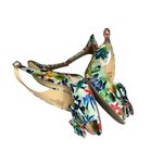 Kelly & Katie  Floral Open Toe heels Size 10 colorful bow girly bright sling back Photo 4