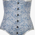 NWT‎ Women's Baby Blue Brocade Double Bone Longline Gothic Bustier Corset Sz 34 Size M Photo 0