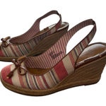 G.H. Bass & Co. Women's Stripe Wedge Slingback Sandals‎ Size 8 Multicolor Photo 0