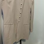 Vintage Rena Rowan for Saville Taupe Longline Blazer Minimalist Power Jacket 8 Size 14 Photo 3