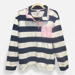 Crown & Ivy  100% Cotton Oversized Preppy Coastal Stripe Polo Shirt Medium Photo 9