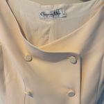 Christian Dior  Beige Breasted Cap Sleeves Off White Mini Dress Photo 3