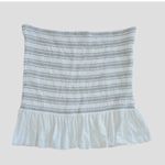 Anthropologie  Maeve Tube Top Smocked White Black Cropped Size XLarge Ruffled Hem Photo 4