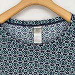 Tommy Bahama  Island Active‎ Shirt Womens XL Blue Geometric Thumbhole Long Sleeve Photo 3