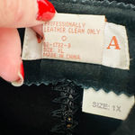 Venezia Womens Black Suede Western Jacket Long Coat Plus Size 1X Fringe Crochet Photo 7