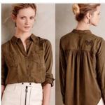 Holding Horses Anthropologie  Button Down Shirt Butterfly Embroidered Sz‎ 12 West Photo 1