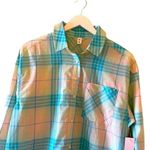 Nordstrom BP. Button-Up Shirt Oversized Pink Blue Adley Front Pockets XS Photo 3