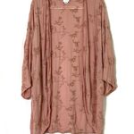 JunaRose | Dusty Pink Crepe Embroidered Open Front Cardigan 1/2 Sleeve Womens 14 Photo 0