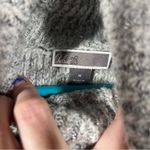 Chelsea 28 Grey Heather Silver Sequins Cold Shoulder Long Sleeve Cable Sweater Photo 6