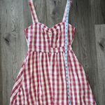 ZARA Red Gingham Checkered Sweetheart Dress Size M Photo 7