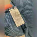 1250*C ‎ Women’s Denim Striped Shirt Short Sleeves Size S Blue Photo 5