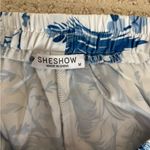 Sheshow Women's Blue and White Dog Print Sleep Shorts Photo 2