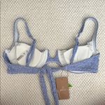 Blue Jacquard Underwire Bikini Top Size M Photo 3