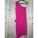 Lulus NWT  So Flirty Hot Pink One-Shoulder Cutout Asymmetrical Dress Cocktail XL Photo 4