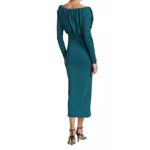 TOVE Riley Ruched Jersey Midi Dress Green Size 8 Photo 1