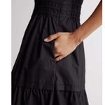 Quince  Womens 100% Organic Cotton Tiered Maxi Dress Pockets Black S Photo 2