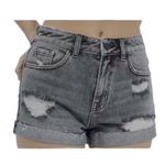 PacSun  gray denim mom shorts size 29 distressed roll cuff Photo 7