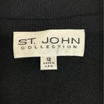 St. John Collection Black Santana Knit Blazer Jacket Button Front Size 12 Photo 4