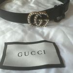 Gucci Double G Black Leather Belt Photo 0