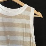 Loft cream and white striped tank top summery lightweight cotton size medium Photo 1