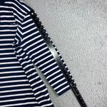 LRL Ralph Lauren Striped Quarter Zip Women 1X Pullover Sweatshirt 3/4 Sleeve Blue Photo 3