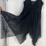 Olivia Matthews Dress Womens XL Black Leopard Velvet Burnout Handkerchief Hem Photo 5
